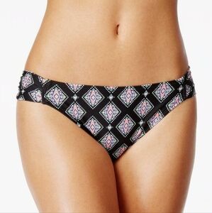 NEW Hula Honey Aztec Abstract Colorful Diamond Print Bikini Bottoms Size Large